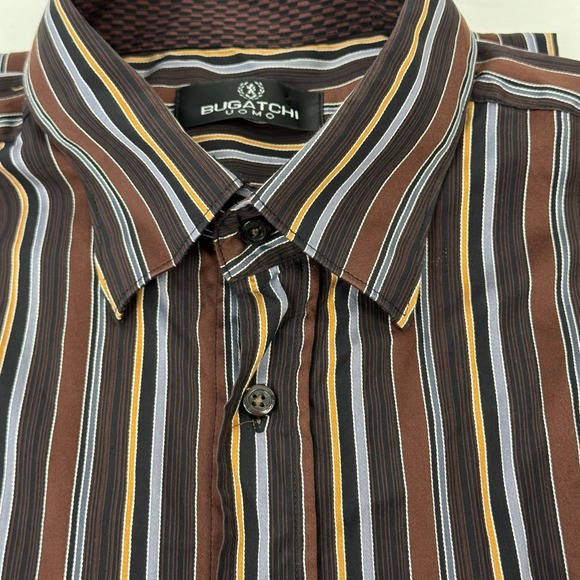 Bugatchi Uomo Mens XL Striped Long Sleeve Button Up Shirt - Picture 1 of 10